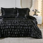  Silk Like Comforter Set Size 8 Pieces Bed In A Bag Luxurious King Black