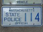 2 Massachusetts State Police License Plate Lot  Used From 74-81 And  81-89 