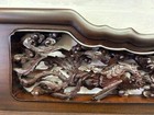Japanese Transom Ranma Rosewood Bird Flower Wood Carving  Len45cm Interior Decor