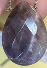 Genuine Amethyst Stone Pendant Necklace   Acrylic Statement Earrings Jewelry Set