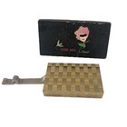 Vintage 1960s Entre Nous By Daniel Art Deco Gold Tone Vintage Make Up Compact
