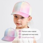Kids Baseball Hat Visor  Little Girl High Ponytail Sun High Ponytail-tie Dye