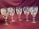 Vintage 5 Frank Oda Arts Hawaii Etched Hawaiian Tropical Flower Wine Goblets