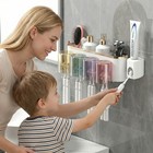 Multifunctional Wall Mount Toothbrush Holder Rack Organizer Automatic Toothpaste
