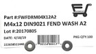  100   M4 Stainless Steel Fender Washer Din9021 4mm Metric Large Od Washer A2