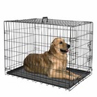  36 black Folding Dog Crate Metal Pet Cage 2 Door With Tray Pan Kennel