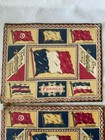 Vintage 2 Flags Tobacco Felt Flannel Cigar Box Flags France Tunis Morocco  