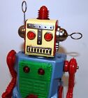 Chief Robotman Robot Battery Operated Tin Toy Blue