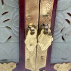 Vintage Chinese Jewelry Box -wood Brass Hand Carved Jade