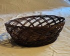 Vintage Woven Wicker Round Dark Brown Basket  Decorative Basket