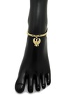 10  Cuban Chain Anklet Bracelet Horus Bird Charm Ankle Bracelet 14k Gold Plated