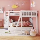 L Shaped Bunk Bed Triple Bunk Bed With 3 Drawers And Storage Stair Wood Loft Bed