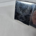 Metal Cigarette Case   Lighter With Eagle Etched On Case