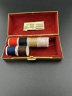 Vintage Brass Schildkraut Traveling Sewing Kit Case  Thread Rolls  Needles