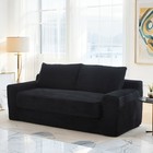Loveseat Sofa Bed W memory Foam   Steel Frame Convertible 2-in-1 Corduroy Couch
