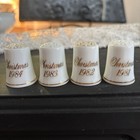 Lot Of 4 Vintage Christmas Porcelain Thimbles 1981 1982 1983 1984 Holiday