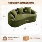 Modern 65  Curved Cloud Boucle 2-seater Sofa With 3 Pillows Single Box