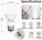 6-packs A19 Led Light Bulbs 100 Watt Equivalent Daylight 5000k Bright Bulbs Effi