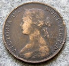 Nova Scotia Canadian Province Queen Victoria 1861 One Cent  Bronze
