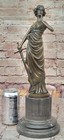 Bronze Lady Justice Sculpture     Symbolic Figurine With Sword And Draped Robe