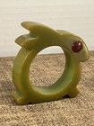 Vintage Figural Green Napkin Ring Holder Red Eye Bakelite Catalin Style Mcm