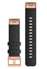 Garmin Quickfit 20 Watch Band - Heathered Black Nylon With Rose Gold Hardware