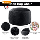 Edujin Bean Bag Chair  Memory Foam Chairs For Adults  3 Foot  Black