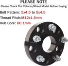 Gasupply 1  5x4 5 Hubcentric Wheel Spacers 25mm 5x114 3 60 1mm Hub Bore 12x1 5