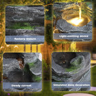 7 Tiers Cascading Rock Water Fountain With Led Lights  Outdoor Waterfall Fountai