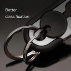 Men   s Car Key Chain 3pcs Stainless Steel Double Ring Personalized Keychain