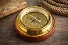Vintage Brass Compass Kelvin   Hughes London 1917 Compass Marine Nautical Style