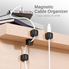 Clipzy 6 Pack Magnetic Cable Clips   Cord Holder  Under Desk Cable Management