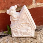 Christmas Santa On House Roof 3 3  Stock Ceramic Bisque Ready To Paint Pottery