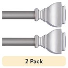 Adjustable Curtain Rod Set 48-84in Telescoping Brushed Nickel Hardware Included