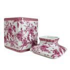 Pink And White Porcelain Tissue Box Cover Holder
