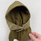 Vintage Us Army Tanker Hood Wool Lined Od Green Adjustable Strap Military