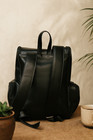 Customize Diaper Backpack Black Leather Bag Baby Shower Gift Baby Bag