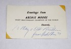 Greeting Card Personalized And Signed By Archie Moore  59  Light Heavyweight