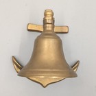Vintage Solid Brass Nautical Ship Bell Wall Hanging 5    Anchor Shaped Taiwan