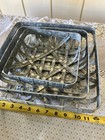 3 Galvanized Metal Woven Tobacco Baskets 12 10 8 Inch