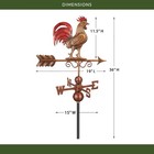 Bantam Red Rooster Copper Weathervane  Hand Finished Multi Color Patina