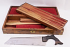 Antique Civil War Era Surgeon s Tool Kit Wood Box   Saw - Original