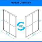 Matte Black Finish Shower Sliding Glass Door 60  x 72   Glass Door For Bathroom