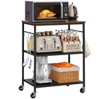 3-tier Rolling Kitchen Microwave Utility Cart