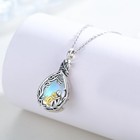 Justkidstoy Cat Urn Necklace For Ashes S925 Sterling Silver Moonstone Teardrop