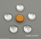 12 Preciosa Czech Round Glass Tumbled Cabochons 14mm Clear Crystal Gold Foiled