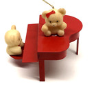 Vintage Avon Teddy Bear Ornament Christmas Collection Teddies On Piano 1980 s