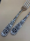 Kirk Stieff Rose Sterling Silver Dinner Forks X2 Repousse