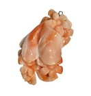 Vintage Angel Skin Coral Pendant Undyed Carved Flower Large 1 75   x1 75    15g