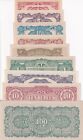 Burma Japanese Set 9 Pcs 1 5 10 Cent 1 4 1 2 1 5 10 100 Rupees 1944 Aunc